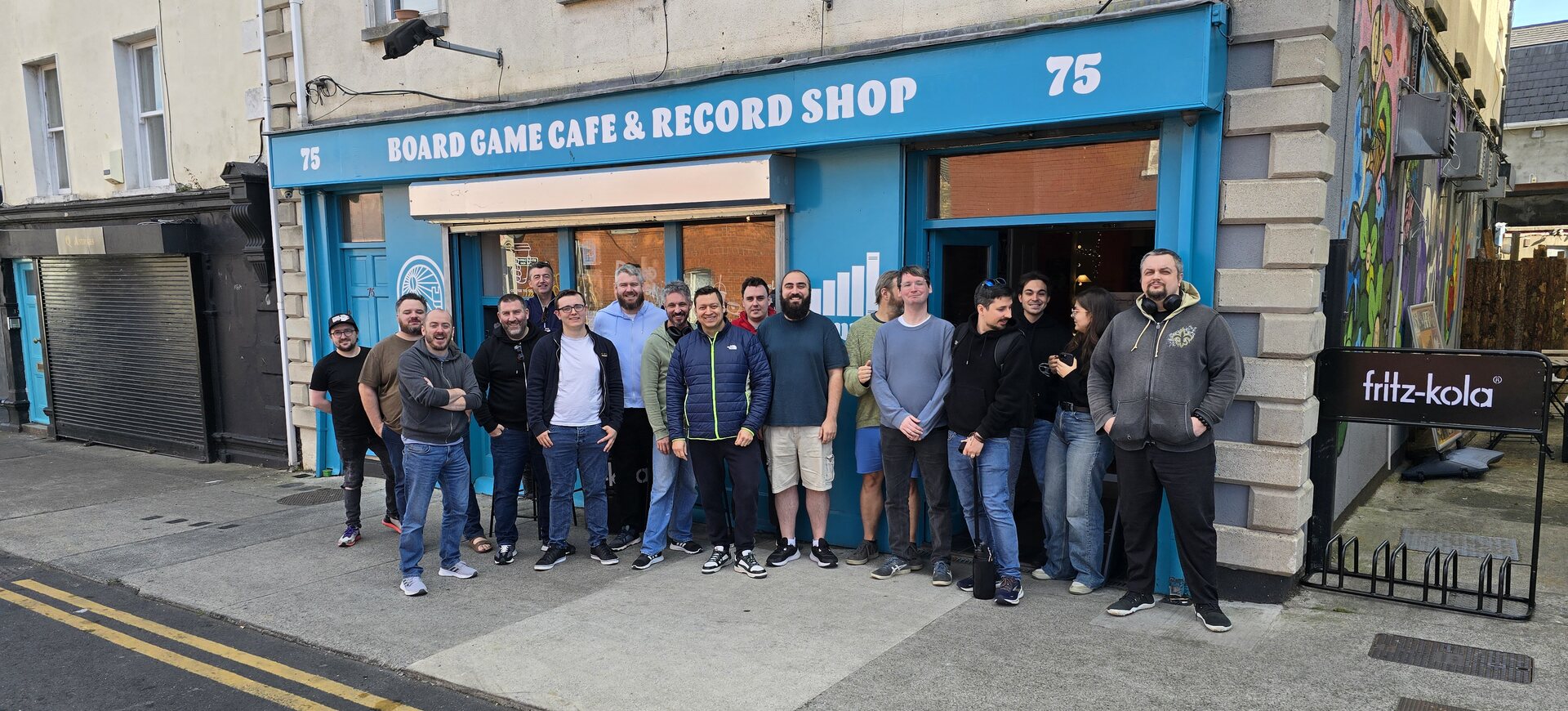 SWU tournament players outside Board & Brewed, 75 York Road, Dún Laoghaire